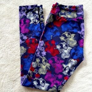 DISNEY VILLAINS CAPTAIN HOOK PETER PAN LEGGINGS OS EUC
